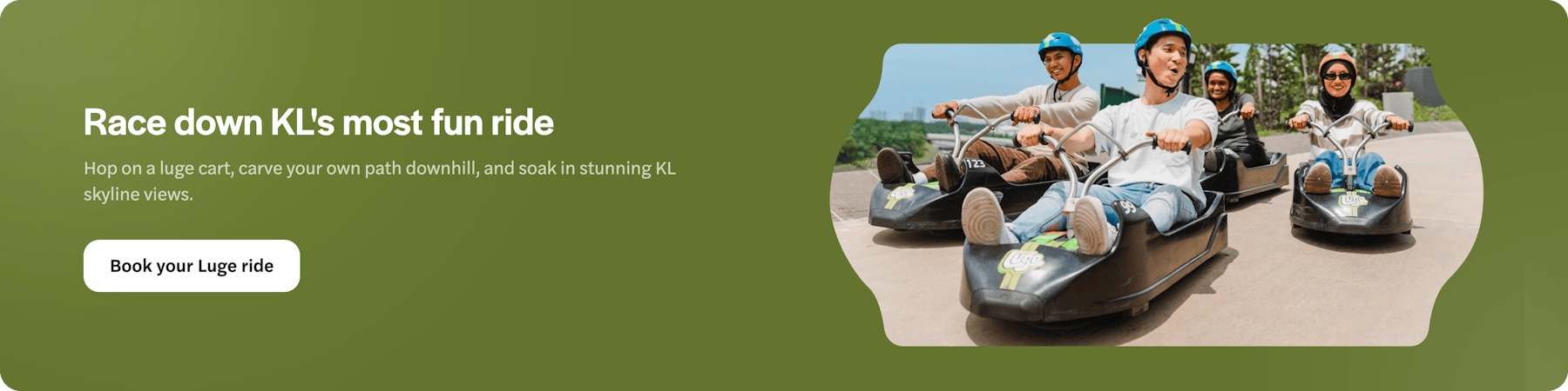 People enjoying luge ride at Skyline Luge Kuala Lumpur.